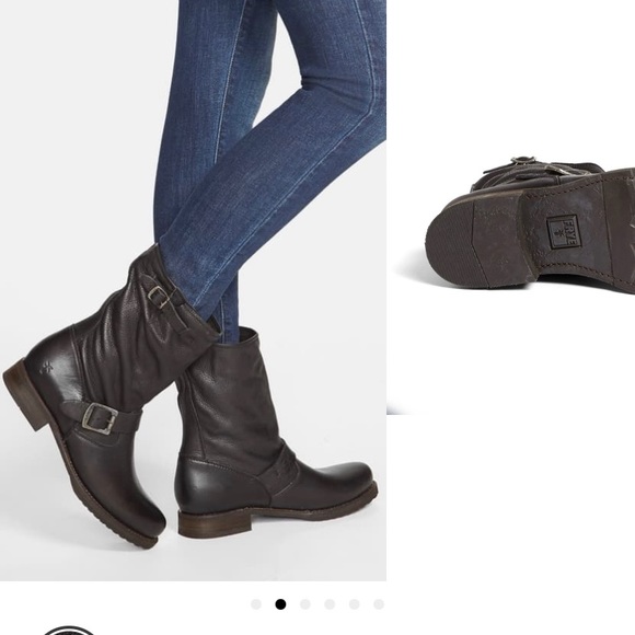 Black Veronica Frye Boots 8 - Picture 2 of 4